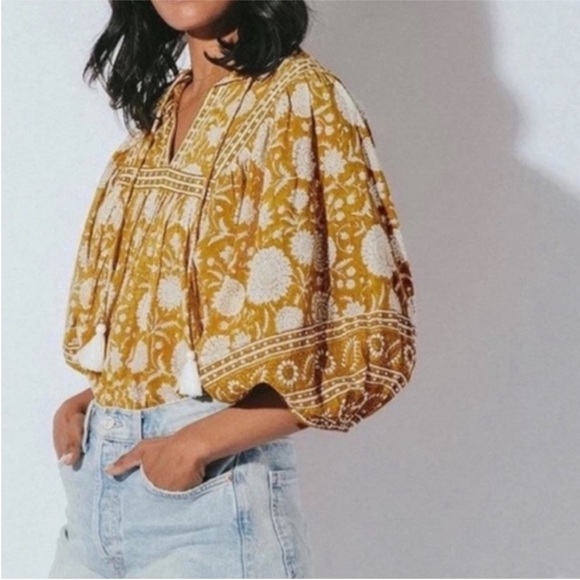 Cleobella amaryllis honey print blouse - Picture 3 of 4